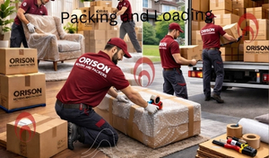 Labor packing and carrying heavy items during loading unloading service